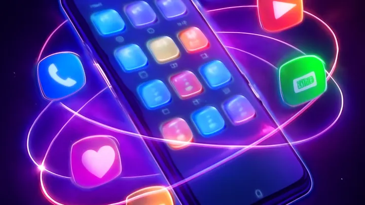 97777BDT COM Sleek smartphone floating in space