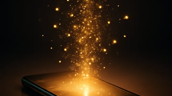 97777BDT COM Modern phone with glowing screen